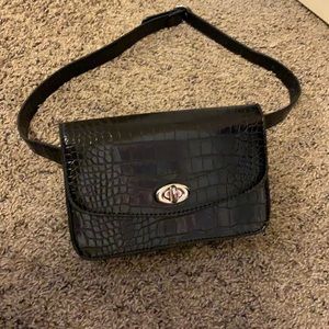 Stradivarius faux croc leather belt bag